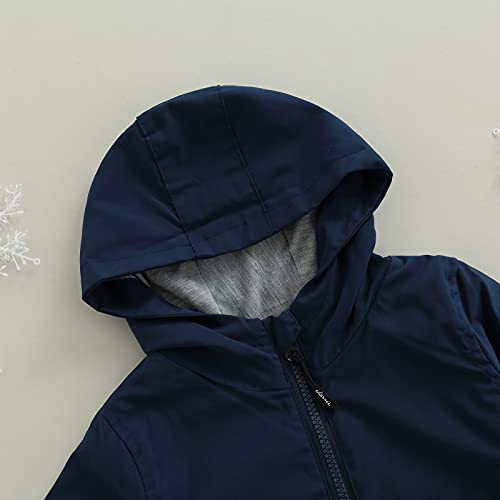 Toddler Baby Boys Hoodie Zipper Coat Waterproof Raincoat Lightweight Windbreaker Outwear Rain Jacket 1-4T4