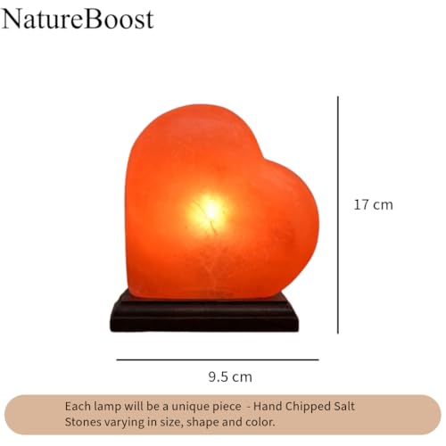Image of Himalayan Pink Salt Heart Lamp Comes with Dimmer Switch and a Pair of Bulbs (Heart2)