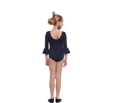 Body Sevillana Per Bambina - Nero/Rosso Con Volant Lunare - Foto 3