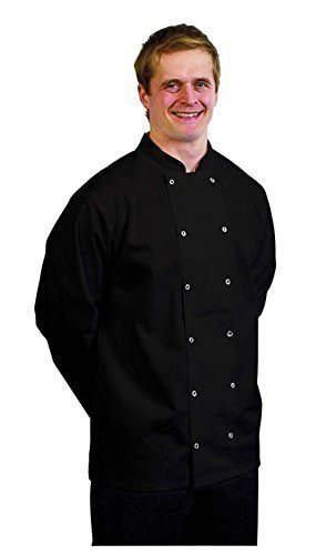 Image of BonChef Adults Chefs Jacket Workwear Chefs Uniform Danny Long Sleeve Chefs Jacket (XL, Black)