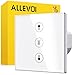 Allevoi Interruptor de Persiana Inteligente con control por Porcentaje, 80 * 80mm Interruptor de Persiana Wifi, Control por Voz Compatible con Alexa/Google Home/Smart Life, Requiere Cable Neutro