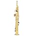 Aisiweier Soprano Saxophone SAX Bb Brass Lacquered Gold Body and Keys Woodwind instruments (gold)