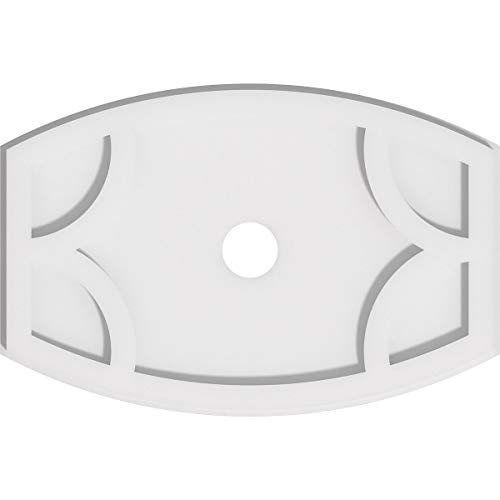 Image of Ekena Millwork CMP18X12KY-02000 Kailey Architectural Grade PVC Contemporary Urethane Ceiling Medallions 18 inchW x 12 inchH x 2 inchID x 9 3 /4 inchC x 1 inchP