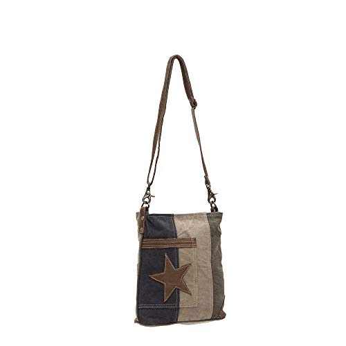 The Pocket Star Upcycled Canvas and Genuine Leather Crossbody Bag3