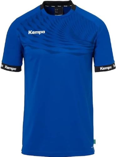 Kempa Wave 26 Shirt Men's Boys Sports Shirt Short Sleeve Functional Shirt Handball Gym Fitness Jersey - Elastic and Breathable Royal/Navy