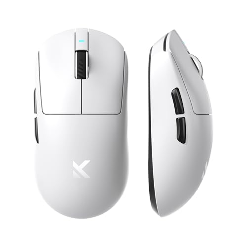 MCHOSE Mouse da gioco leggero A7 da 59 g con ricevitore radio ad ultrasuoni 8K personalizzato, 26000 DPI, velocità di segnalazione 8K Hz, mouse da gioco BT/2,4G con cavo senza fili/cavo, batteria da