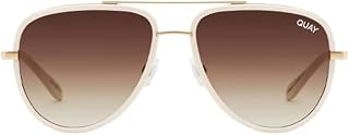 Australia All In Oversized Aviator Sunglasses 100% UV Protection (White/Brown Mini)
