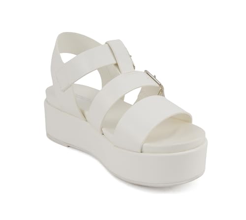 Image of Soda inchSTELLAR inch ~ Women Flatform Multi Strap Double Buckle Open Toe Ankle Strap Platform Wedge Sandals