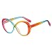 laureles Blue Light Blocking Round Reading Glasses Women Vintage Computer Eyeglasses Reader Rainbow Eyewear (C1, +3.00 Magnification)