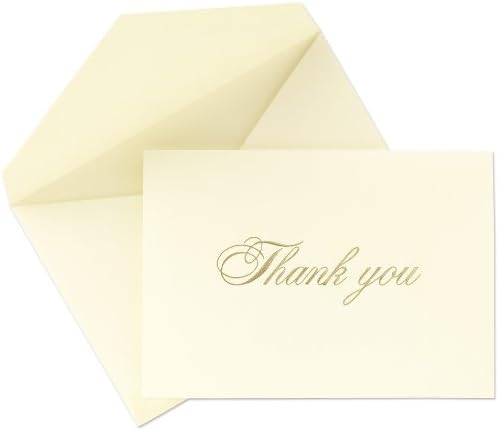 Crane & Co. Gold Hand Engraved Thank You Note (CN1716)