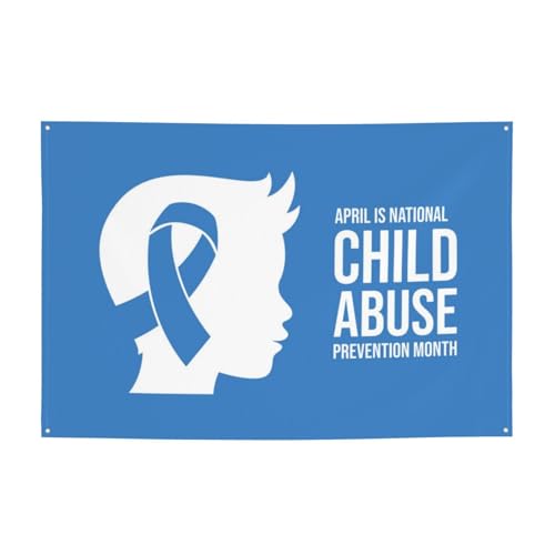 Child Abuse Prevention Awareness Month Blue Ribbon Banner Party Background Decorations 47x71 Inch Party Supplies