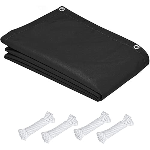 Voile d'ombrage rectangulaire 1,5x5 m noir avec oeillets métalliques - 8