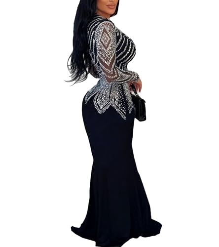 Image of PORRCEY Sexy Elegant Rhinestone Party Club Night Formal Dress for Women