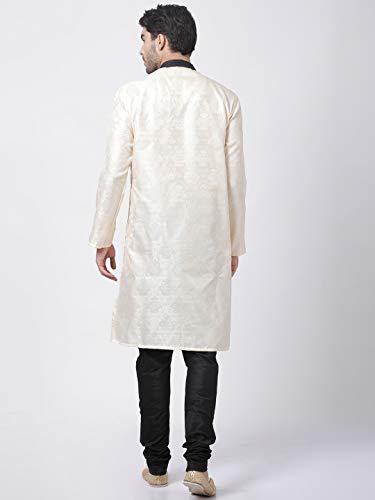 Image of VASTRAMAY Men Soft Cotton Kurta with Buttoned Cuff & Churidar Pyjama Set - Comfortable Ethnic Wear for Eid, Holi, Weddings & Festive Occasions - Stylish Traditional Cotton Kurta Pyjama