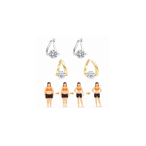 2 Pairs Lymphatic Earrings for Weight Loss Therapy Lymphatic Drainage Earring for Women Germanium CZ Moissanite Earrings Jewelry Gifts for Women (B:Stud)