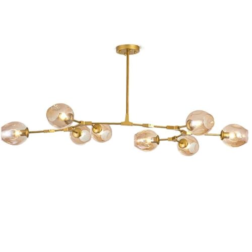 Suspension Spoutnik en verre pour remplacer un lustre de salon sombre et vieillot