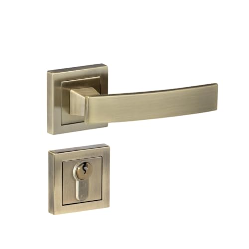 Image of Yale YECM-405-OR-TT-AB Mortise Door Lock for Bedroom /Home /Office /Hotel Suitable for Left /Right Handed Doors | Rose & Escutcheons with Thumb Turn, 3 Keys Cylinder and Lock Body (Antique Brass)
