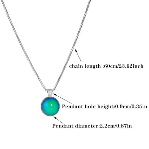 Lihan1028 Round Shaped Temperature Sensing Color Changing Pendant Mood Necklace thumb #5