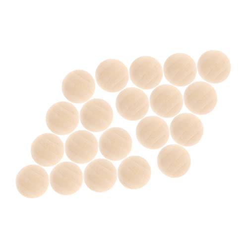 KOMBIUDA 24個未完成 木製 ハーフビーズ 手芸用 木製ビーズ クラフト材料 スプリットウッドボール 工芸用木材パーツ 装飾 オーナメント作り