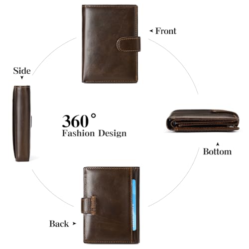 GAEKEAO Mens Wallet Large Capacity Genuine Leather RFID Blocking Bifold Wallets for Men with Coin Pocket 3 ID Windows4