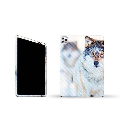 Image of MightySkins Carbon Fiber Skin Compatible with Apple iPad Pro 11 inch M2 4th Gen (2022) Full Wrap Kit - Alpha Wolf | Protective, Durable Textured Carbon Fiber Finish | Easy to Apply | Made in The USA