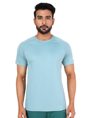 Image of Rupa Colors Mens PLAYSURE Dry FIT Raglan Sleeve Round Neck Activewear T-Shirt | 100% Polyester Fabric | Reflective Logo | Regular Fit