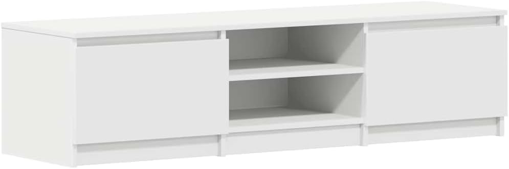 TV Cabinet Entertainment Centre Sideboard Media HiFi Unit Living Room Furniture Home Storage Chest 140x40x35.5cm White Chipboard