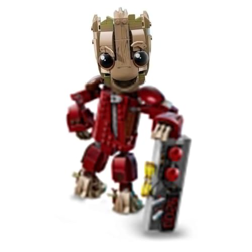 Image of LEGO 76341 Marvel Space Pirate Ravengers Jumpsuit Groot Toy Birthday Present Blocks Boys Girls Children 10 11 12 Elementary School Space Battle Robot