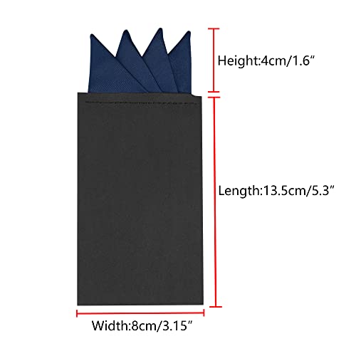 Allegra K Men's Pre-Folded Pocket Squares On Card Solid Triangles Suit Handkerchief One Size Navy Blue #TOP2