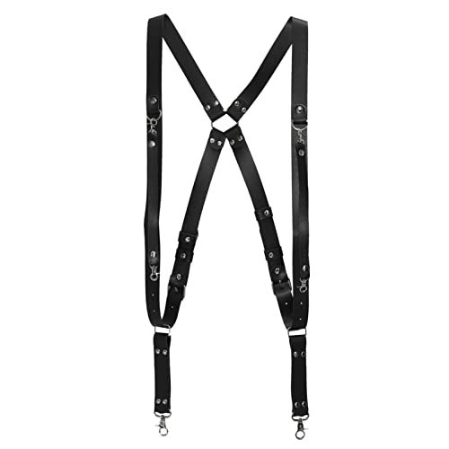 iixpin Unisex Leder Harness Kameragurt Punk Gothic Style Kamera Schultergurt mit Double Schulterriemen Criss Cross…
