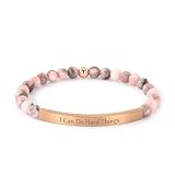 cusurlove Pulseras inspiradoras para mujer, chapadas en oro de 18 quilates, joyería cristiana con versículo bíblico, regalo religioso de oración de Jesús para mamá, hermana, amiga, Medio, Acero