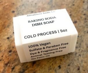 Allnations Soap Co - All Natural Handmade Solid Baking Soda Dish Soap Bar - Free of Dyes and