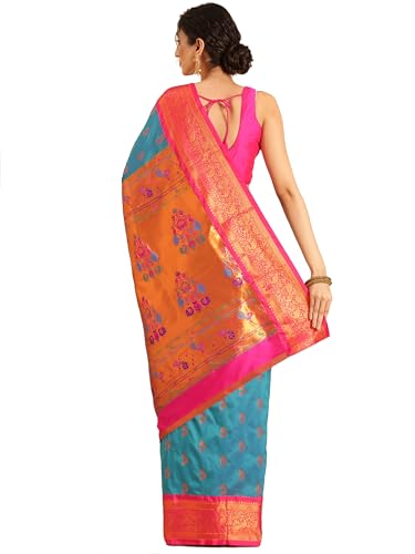 Varkala Silk Sarees paithani silk saree in soft silk – image 3