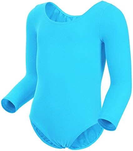 Magic Town Long Sleeve Leotard for Girls Toddler Gymnastics Ballet Dance (4-6,Blue)