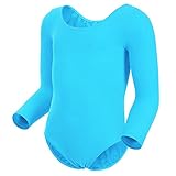 MAGIC TOWN Long Sleeve Toddler Gymnastics Leotards, Ballet Dance Leotard Gymnastics for girls (10-12,Blue)