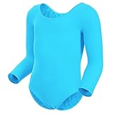 Magic Town Long Sleeve Toddler Gymnastics Leotards, Ballet Dance Leotard Gymnastics for girls (4-6,Blue)