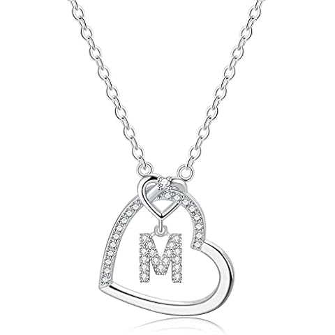 LIHELEI Damen Halskette Herz Buchstabe 925 Silber Kette Damen Personalisiere Kette Cover