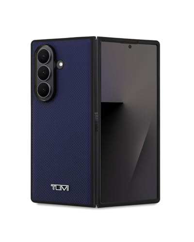CG MOBILE TUMI [Official Licensed] Magnetic Compatible | Genuine Leather | Embossed Balistic Pattern Protective Case/Cover Designed for Galaxy Z Fold 7 (2025) - Midnight Blue
