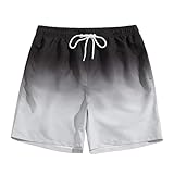 [SUNDAY ROSE] サーフパンツ 水着 メンズ 海パン メンズ水着 ボートショーツ ラッシュガード サーフショーツ 海水浴 プール 温泉 海水パンツ 水陸両用 短パン 夏 L ブラックグレー