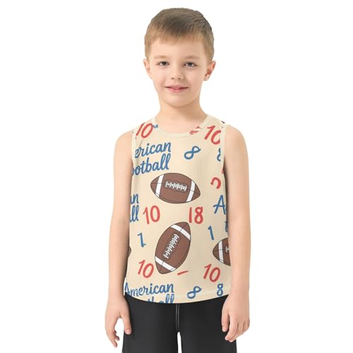 J JOYSAY American Football Numbers Boys Tank Top Sleeveless Muscle Shirts Quick Dry Workout Sport Active Kids T-Shirts 3-15T2