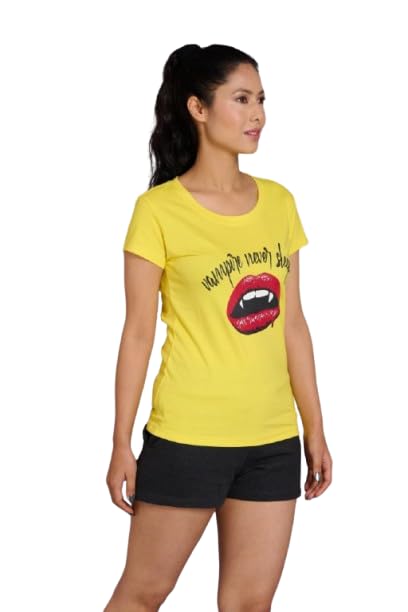 Image of Go Devil Women's Casual Printed Round Neck Oversized Stylish T Shirt