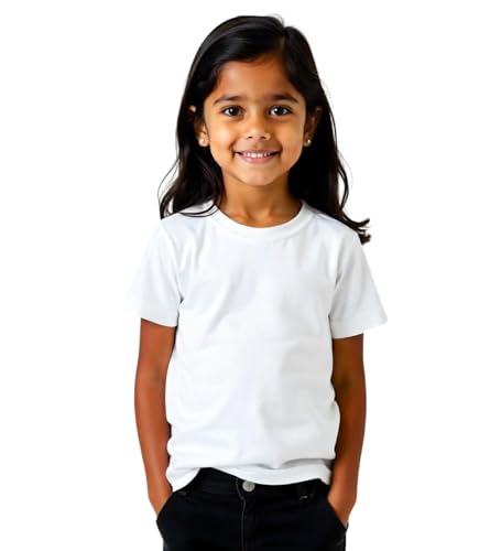 Hangout Hub|Girls Solid Tshirt|Breathable Fabric|Cotton|White|2-4Y|Set of 1 Deal