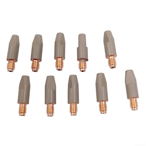 Image of Coated Copper Welding Contact Tips and Gas Nozzle 10PC for 24KD MIG Welding Torch 0.8/0.9/1.0mm Orifice Reduce Grinding and Improve Weld (0.8mm)