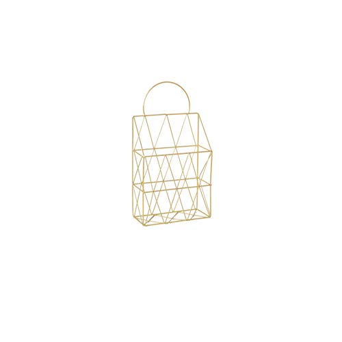 Preisvergleich Produktbild Magazinhalter, Metalldraht Magazin Zeitungshalter Wand HäNgend ZeitschriftenstäNder Feilenhalter Dekorativen LagerbehäLter Veranstalter - Ideal FüR Zu Hause Oder Im BüRo,Gold