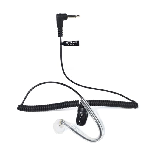 HYS Oreillette Listen Only Écouteurs à Tube Acoustique – Jack 3,5 mm – One Ear – Casque avec Armature symétrique – Casque pour Radio, Microphones de...