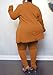 Plus Size Pants Suits for Curvy Women Dressy Blazer Jacket and High Waisted Pant Suit Office Business Casual, Brown, 4XL