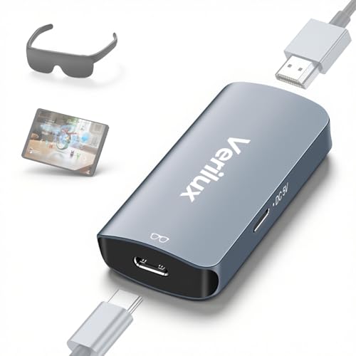 Image of Verilux Type C to HDMI Adapter, 4K@60Hz USB C Female to HDMI Female Adapter with HDR, Plug & Play Video for RayNeo, XREA-L Air, Rokid Air, Thunderbird AR, Switch Base, Steam Deck Base, PS4, PS5