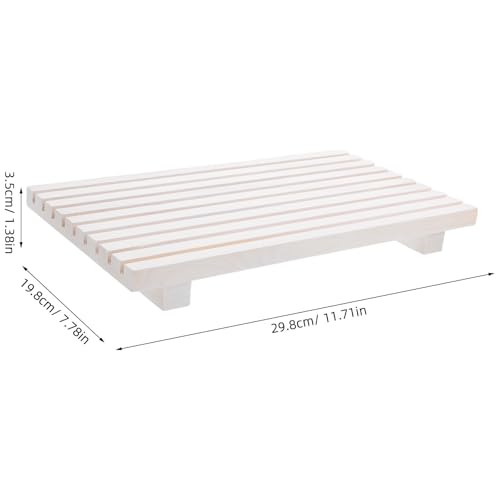 Base elevadora de madera con bandeja integrada estable y antideslizante 3