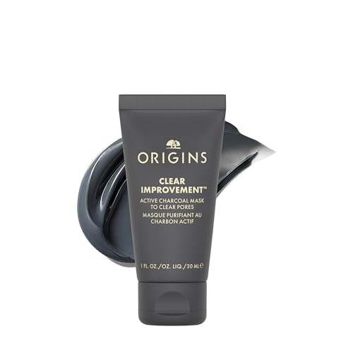 Origins Clear Improvement Active Charcoal Mask to Clear Pores | Purifies & Reduces Excess Oil | With Bamboo Charcoal | Travel Size, 1 Fl Oz