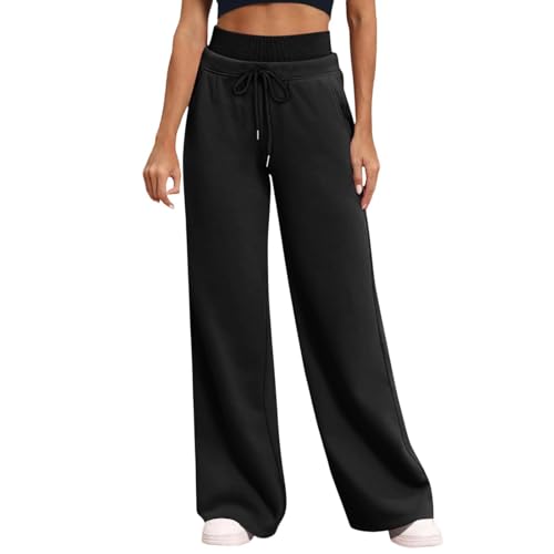 Womens Wide Leg Sweatpants High Waisted Baggy Sweat Pants Women Lounge Track Workout Joggers with Pockets2